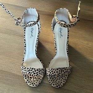 Qupid polka dot cheetah print heels